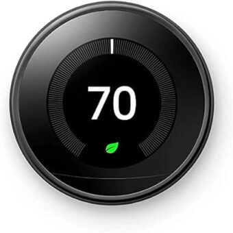 Google Nest Learning Thermostat 3rd Generation, Works with Alexa - Mirror Black (Renewed)