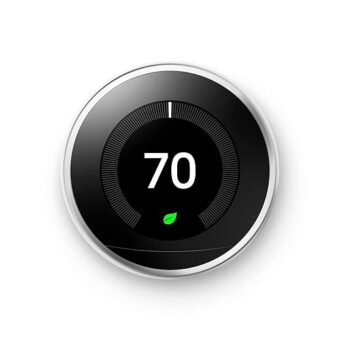 Google Nest Learning Thermostat - Programmable Smart Thermostat for Home - 3rd Generation Nest Thermostat - Works with Alexa - Polished Steel