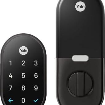 Google Nest x Yale Lock - Tamper Proof Smart Lock for Keyless Entry - Keypad Deadbolt Lock for Front Door - Black Suede