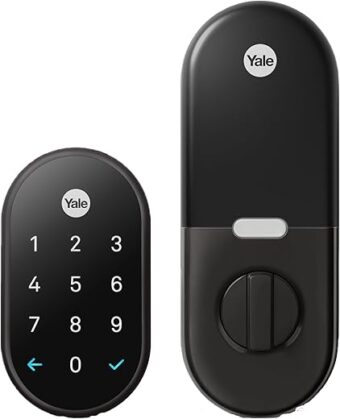 Google Nest x Yale Lock - Tamper Proof Smart Lock for Keyless Entry - Keypad Deadbolt Lock for Front Door - Black Suede