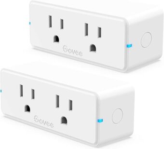 Govee Dual Smart Plug 2 Pack, 15A WiFi Bluetooth Outlet, Work with Alexa and Google Assistant, 2-in-1 Compact Design, Govee Home App Control Remotely with No Hub Required,...