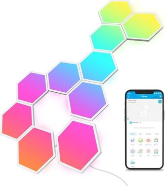 Govee Glide Hexa Light Panels, RGBIC Hexagon LED Wall Lights, Wi-Fi Smart Home Decor Creative Wall Lights with Music Sync, Works with Alexa Google Assistant for Indoor Decor,...