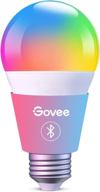 Govee LED Light Bulb Dimmable, Music Sync Color Changing, A19 7W 60W Equivalent, No Hub Required Multicolor Bluetooth Light Bulbs with App Control for Party Home (Don't Support...