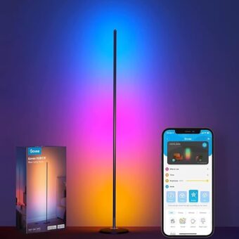 Govee RGBIC Floor Lamp, LED Corner Lamp Works with Alexa, Smart Modern Floor Lamp with Music Sync and 16 Million DIY Colors, Color Changing Standing Floor Lamp for Bedroom...