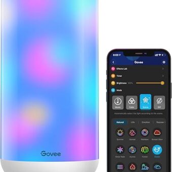 Govee RGBIC Table Lamp, Smart Lamp Work with Alexa, LED Lamp with Music Sync and 43 Scene Modes, Color Changing Lamp for Bedroom Decor, Dimmable Night Light (Corded Electric)