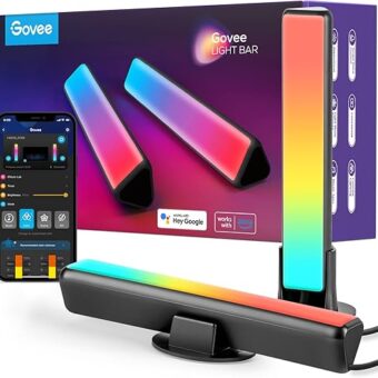 Govee Smart LED Light Bars, Work with Alexa and Google Assistant, RGBICWW WiFi TV Backlights with Scene and Music Modes for Gaming, Pictures, PC, Room Decoration