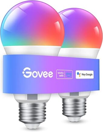 Govee Smart Light Bulbs, WiFi & Bluetooth Color Changing Light Bulbs, Music Sync, 16 Million DIY Colors RGBWW Color Lights Bulb, Work with Alexa, Google Assistant Home App, 800...