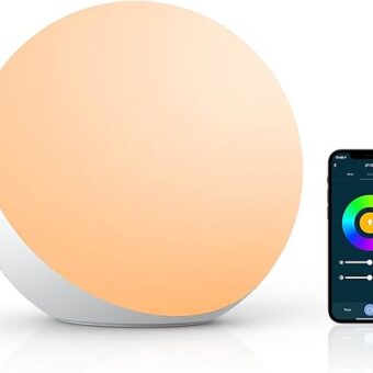 Hifree Smart Table Lamp, Dimmable Desk Lamp with App/Voice Control, LED RGB Color Changing Touch Lamp, Night Light for Bedroom Compatible with Alexa