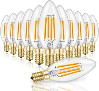 Hizashi 90+CRI Candelabra LED Light Bulbs 60 Watt, 2700K Soft White, E12 LED Bulb Dimmable, B11 Chandelier Light Bulbs, 6W, 550LM, Candle Light Bulbs, UL Listed, 12 Pack