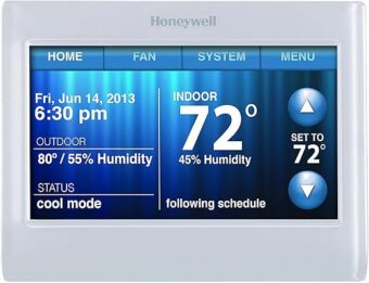 Honeywell TH9320WF5003 WiFi 9000 Color Touchscreen Thermostat, Works with Alexa, Needs 'C' Wire (Renewed)