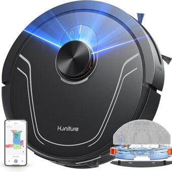 HONITURE Robot Vacuum and Mop Combo,V8 Pro Robot Vacuum Cleaner with 5000Pa Max Suction,Laser Navigator Robotic Vacuums with 180 Mins Run Time,Self-Charging,App Control,Ideal...