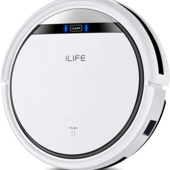 ILIFE V3s Pro Robot Vacuum Cleaner, Tangle-free Suction , Slim, Automatic Self-Charging Robotic Vacuum Cleaner, Daily Schedule Cleaning, Ideal For Pet Hair，Hard Floor and Low...