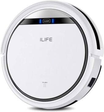 ILIFE V3s Pro Robot Vacuum Cleaner, Tangle-free Suction , Slim, Automatic Self-Charging Robotic Vacuum Cleaner, Daily Schedule Cleaning, Ideal For Pet Hair，Hard Floor and Low...