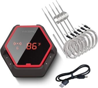 Inkbird Grill Bluetooth BBQ Thermometer Wireless IBT-6XS, 6 Probes Digital Smoker Grill Thermometer for Cooking,150ft Bluetooth Meat Thermometer, Magnet, Timer, Alarm for...