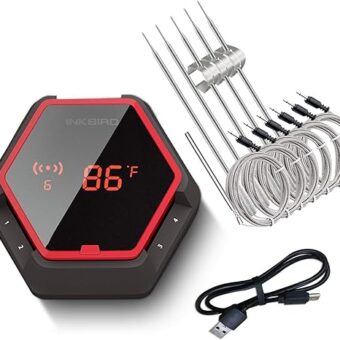 Inkbird Grill Bluetooth BBQ Thermometer Wireless IBT-6XS, 6 Probes Digital Smoker Grill Thermometer for Cooking,150ft Bluetooth Meat Thermometer, Magnet, Timer, Alarm for...