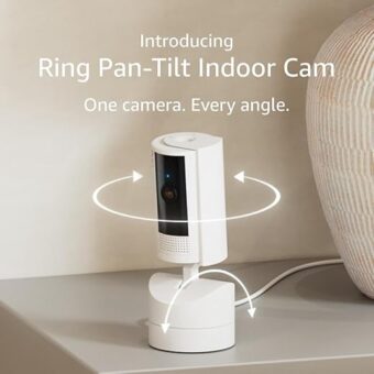 Introducing Ring Pan-Tilt Indoor Cam | See all around with 360° pan coverage, HD video, plus Two-Way Talk (2024 release) | White