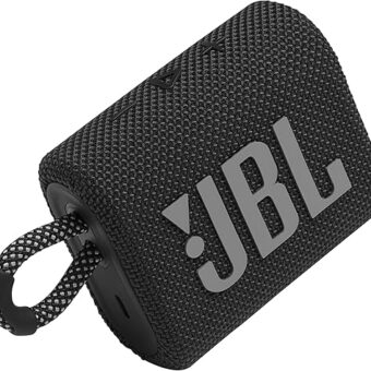 JBL Go 3: Portable Speaker with Bluetooth, Built-in Battery, Waterproof and Dustproof Feature - Black