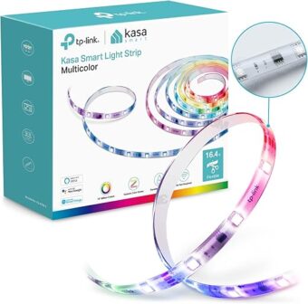 Kasa Smart LED Light Strip, 50 Color Zones RGBIC, 16.4ft Wi-Fi LED Strip Works w/ Alexa, Google Home & SmartThings, High Brightness, 16M Colors, PU Coating, Trimmable, 2 Yr...