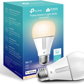 Kasa Smart Light Bulb KL110, LED Wi-Fi smart bulb works with Alexa and Google Home, A19 Dimmable, 2.4Ghz, No Hub Required, 800LM Soft White (2700K), 9W (60W Equivalent)