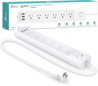 Kasa Smart Plug Power Strip HS300, Surge Protector with 6 Individually Controlled Smart Outlets and 3 USB Ports, Works with Alexa & Google Home, No Hub Required , White