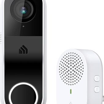 Kasa Smart Video Doorbell Camera Hardwired w/ Chime, 2K Resolution, Always-on Power, Night Vision, 2-Way Audio, Real-Time Notification, Cloud & SD Card Storage, Works w/ Alexa &...