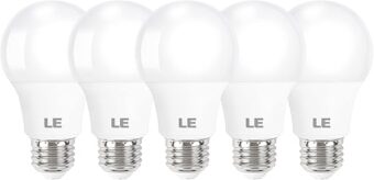 LE LED Light Bulbs 60 Watt Equivalent, 9W 800 Lumens Non-Dimmable, Daylight White 5000K, A19 E26 Standard Medium Base, 10000 Hour Lifetime 5 Count (Pack of 1)