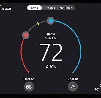 Lennox S40 (22V24) Smart Thermostat, Touchscreen, WiFi, Communicating System Control, Programmable, High Efficiency, Geo-Fencing, Remote Access, Wi-Fi and Alexa Enabled, Easy...