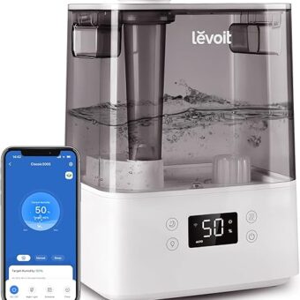 LEVOIT Smart Humidifiers for Bedroom Large Room Home,(6L) Cool Mist Top Fill Essential Oil Diffuser for Baby & Plants,Smart App & Voice Control, Rapid Humidification & Auto...