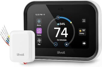 LEVOIT Smart Thermostat for Home, WiFi Programmable Digital Thermostat, Works with Alexa and Smart Sensor, Energy Saving, Large Touch Screen, C-Wire Adapter Included, DIY...