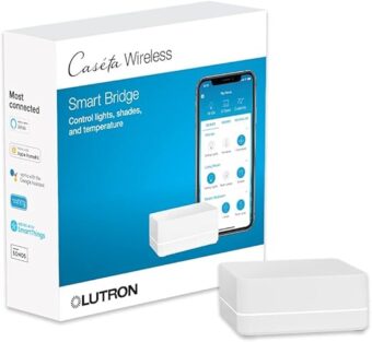 Lutron Caseta Smart Lighting Smart Hub for Light Bulbs and Fans, Works w/ Alexa, Apple Homekit, Google Home, 75 Device Capacity, L-BDG2-WH, White