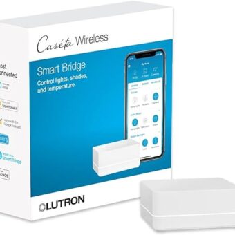 Lutron Caseta Smart Lighting Smart Hub for Light Bulbs and Fans, Works w/ Alexa, Apple Homekit, Google Home, 75 Device Capacity, L-BDG2-WH, White