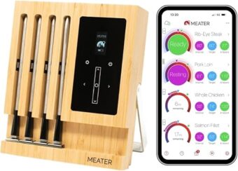 MEATER Block: 4-Probe Premium WiFi Smart Meat Thermometer | for BBQ, Oven, Grill, Kitchen, Smoker, Rotisserie | iOS & Android App | Apple Watch, Alexa Compatible | Dishwasher Safe