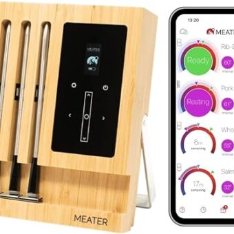 MEATER Block: 4-Probe Premium WiFi Smart Meat Thermometer | for BBQ, Oven, Grill, Kitchen, Smoker, Rotisserie | iOS & Android App | Apple Watch, Alexa Compatible | Dishwasher Safe