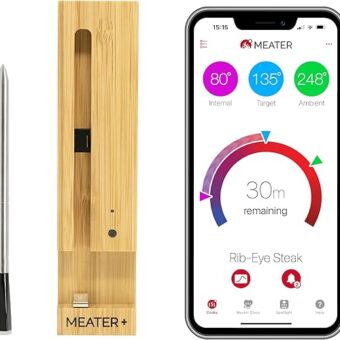 MEATER Plus: Wireless Smart Meat Thermometer with Bluetooth | Long Range | Measures Internal & Ambient Temp | for BBQ, Oven, Grill, Kitchen, Smoker, Rotisserie