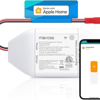 meross Smart Garage Door Opener Remote, Compatible with Apple HomeKit, Amazon Alexa, Google Assistant and SmartThings, No Hub Needed