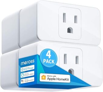 meross Smart Plug Mini, 15A & Reliable Wi-Fi, Support Apple HomeKit, Siri, Alexa, Echo, Google Assistant and Nest Hub, App Control, Timer, No Hub Needed, 2.4G WiFi Only, 4 Pack