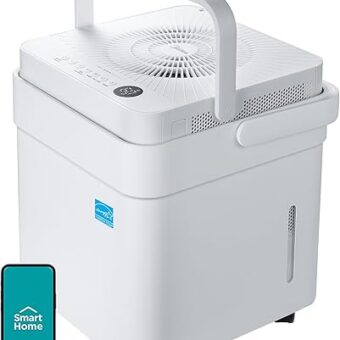 Midea Cube 20 Pint Dehumidifier for Basement and Rooms at Home for up to 1,500 Sq. Ft., Smart Control, Works with Alexa (White), Drain Hose Included, ENERGY STAR Most Efficient...