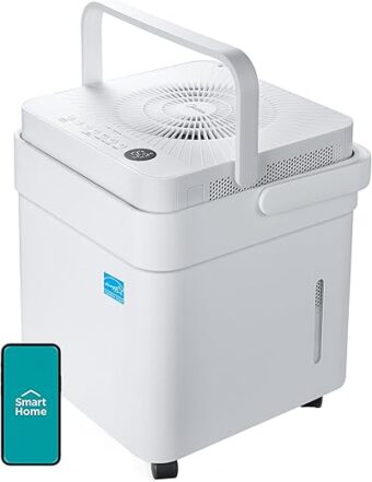 Midea Cube 20 Pint Dehumidifier for Basement and Rooms at Home for up to 1,500 Sq. Ft., Smart Control, Works with Alexa (White), Drain Hose Included, ENERGY STAR Most Efficient...