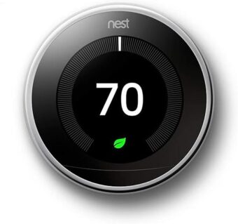 Nest T3019US Nest Learning Thermostat, Polished Steel (Renewed)