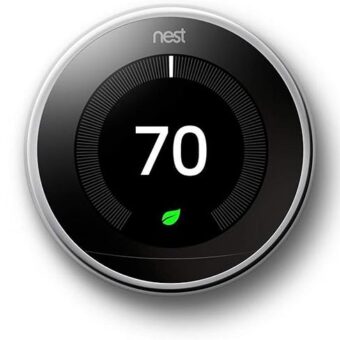 Nest T3019US Nest Learning Thermostat, Polished Steel (Renewed)