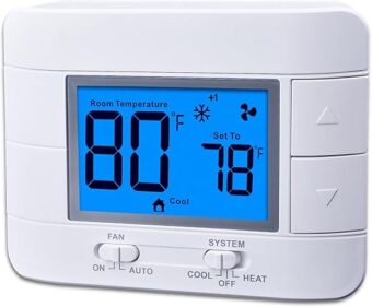 Non Programmable Thermostat for Home - Multi Stage 2H/2C, with Large LCD Display of Room Temperature and Humidity