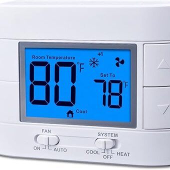 Non Programmable Thermostat for Home - Multi Stage 2H/2C, with Large LCD Display of Room Temperature and Humidity