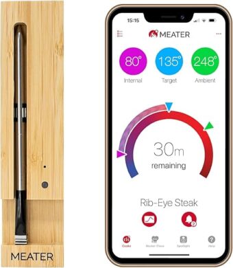 Original MEATER: Wireless Bluetooth Smart Meat Thermometer | for The Oven, Grill, BBQ, Kitchen | iOS & Android App | Apple Watch, Alexa Compatible | Dishwasher Safe