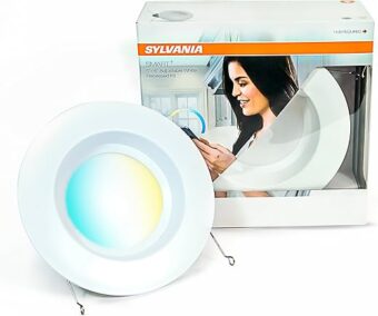 OSRAM 73742 SYLVANIA SMART+ ZigBee Adjustable White RT 5/6 Recessed Lighting Kit, Works with SmartThings and Amazon Echo Plus, Hub Needed for Amazon Alexa and Google Assistant