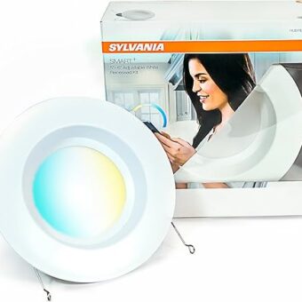 OSRAM 73742 SYLVANIA SMART+ ZigBee Adjustable White RT 5/6 Recessed Lighting Kit, Works with SmartThings and Amazon Echo Plus, Hub Needed for Amazon Alexa and Google Assistant