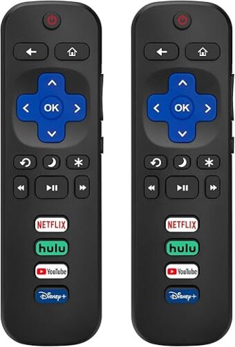 (Pack of 2) Replacement Remote Control Only for Roku TV, Compatible for TCL Roku/Hisense Roku/Onn Roku/Philips Roku Smart TVs(Not for Stick and Box)