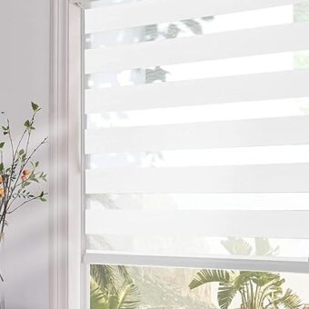 Persilux Customize Cordless/Corded Zebra Blinds for Windows Shades Light Filtering Roller Blinds & Shades Custom Size