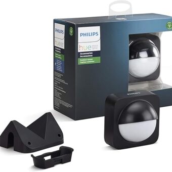 Philips Hue Dusk-to-Dawn Outdoor Motion Sensor Wireless and Easy to Install, Works with Philips Hue Lights, Hue Bridge Required