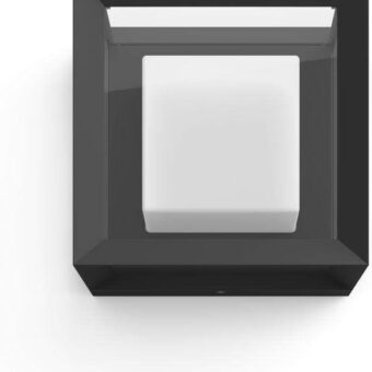 Philips Hue Econic Square Outdoor Smart Wall Light, Black - White and Color Ambiance LED Color-Changing Light - 1 Pack - Requires Hue Bridge - Control with Hue App and Voice -...