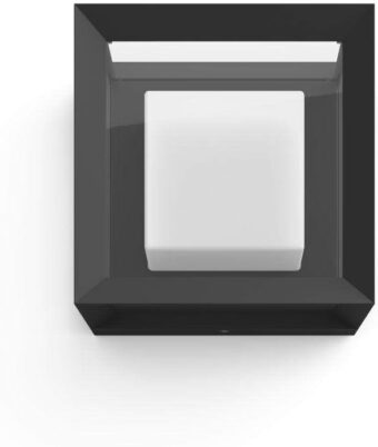 Philips Hue Econic Square Outdoor Smart Wall Light, Black - White and Color Ambiance LED Color-Changing Light - 1 Pack - Requires Hue Bridge - Control with Hue App and Voice -...